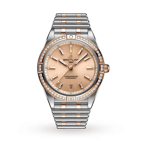 breitling ladies two tone gold bezel|Breitling watches 36mm.